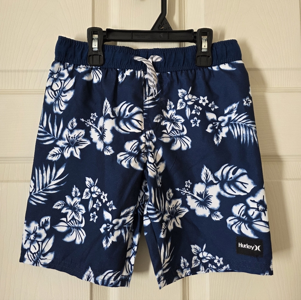 NWT Hurley Boys Blue Floral Swim Shorts